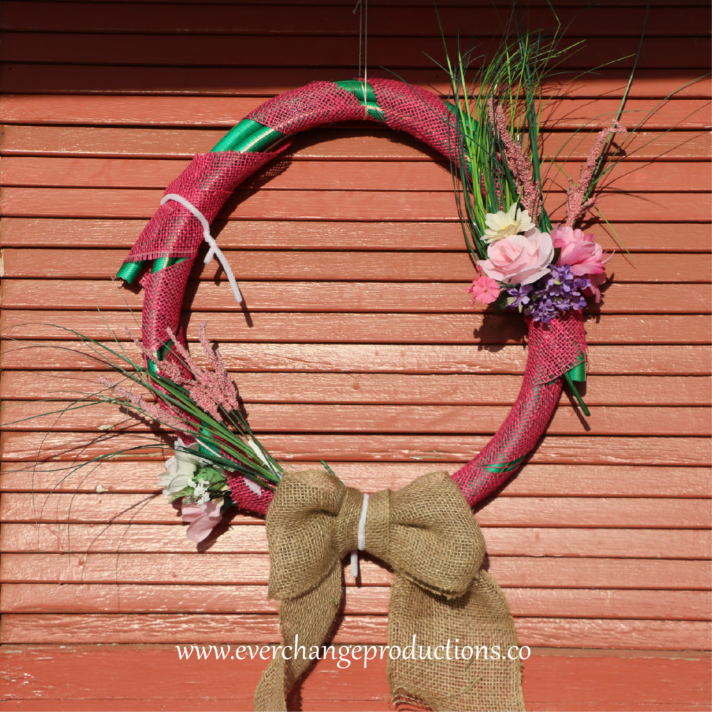 Upcycled Hose Wreath Step 4