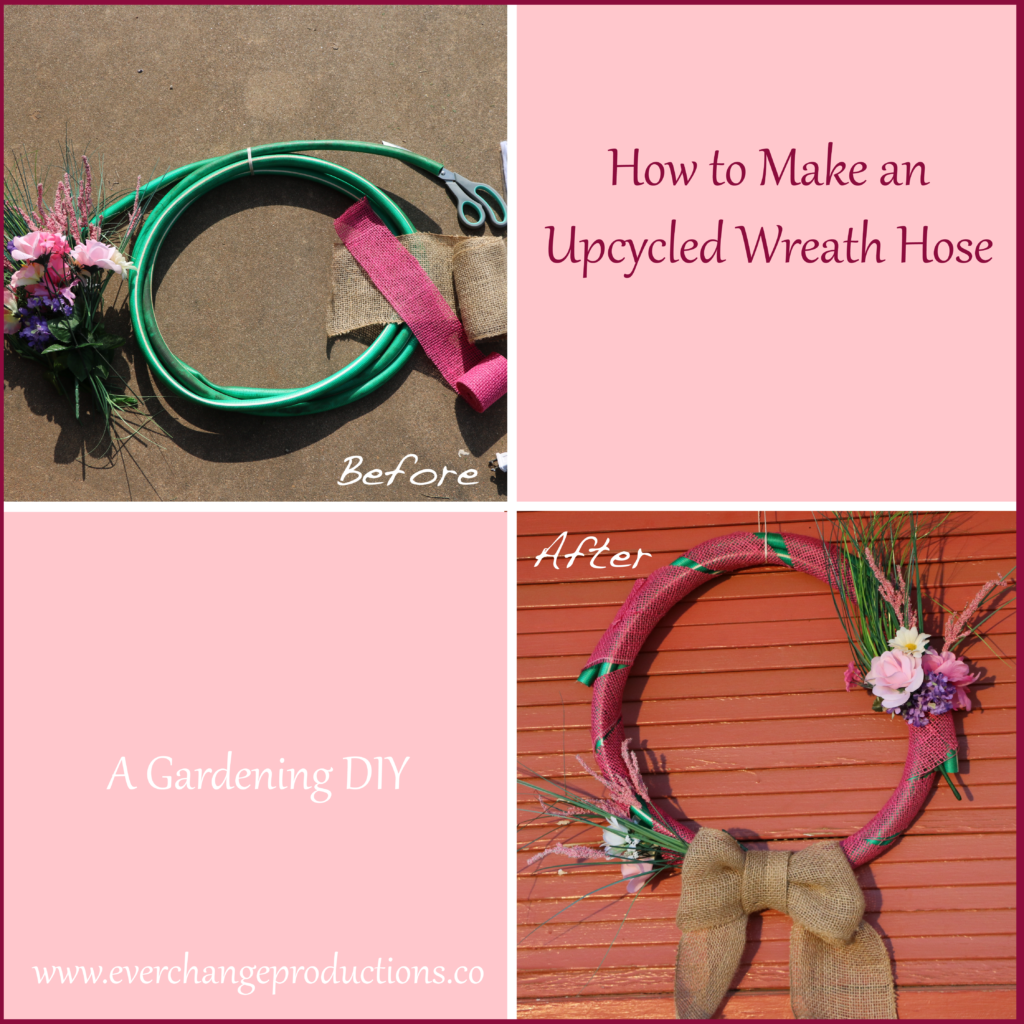 Looking for the perfect Mother's Day gift? Or adorable front door wreath made from an upcycled water hose! Perfect addition to your spring home decor while still using materials you have at home. 