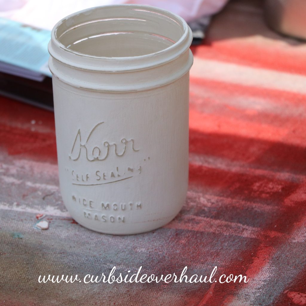 finished painted mason jar