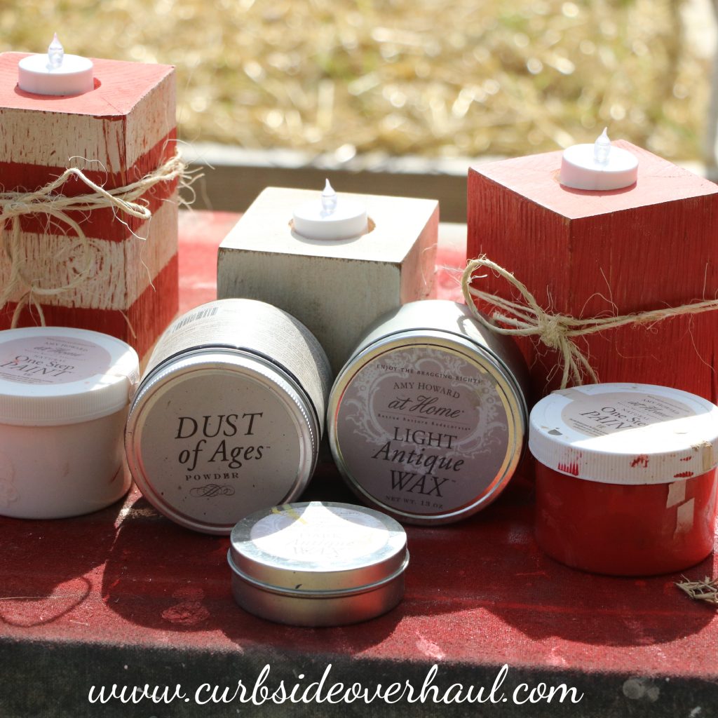 Christmas wooden block supplies with One Step Paint, and furniture wax. 
