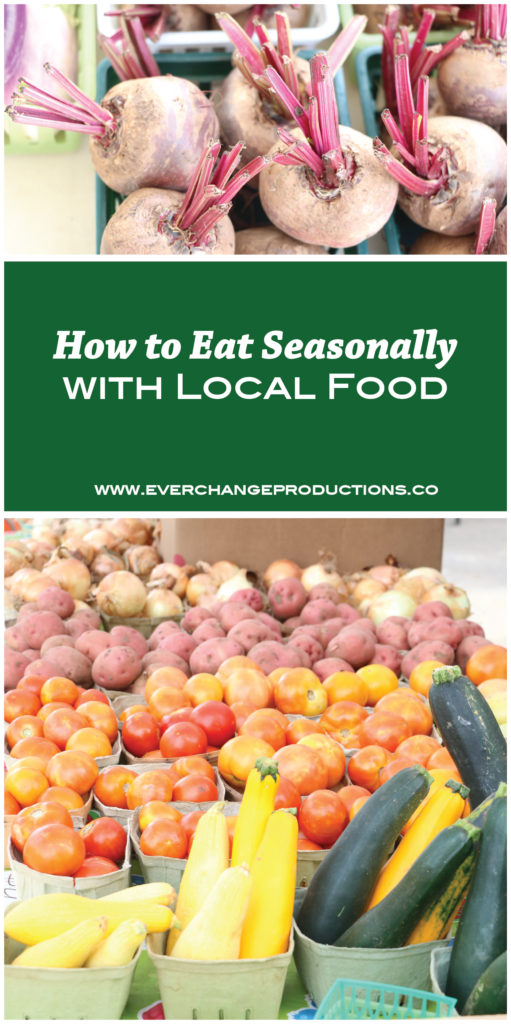 Eating seasonally helps lower the environmental impact of our food choices. Check out these great ways to find seasonal and local food in your area. Farmers markets, roadside stands, CSAs, Farmer Co-ops are all a great way to find local food in season.