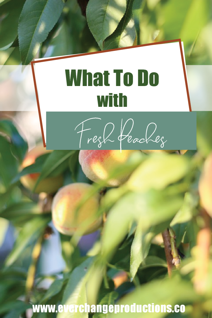Peach tree with the text "What to do with fresh peaches"