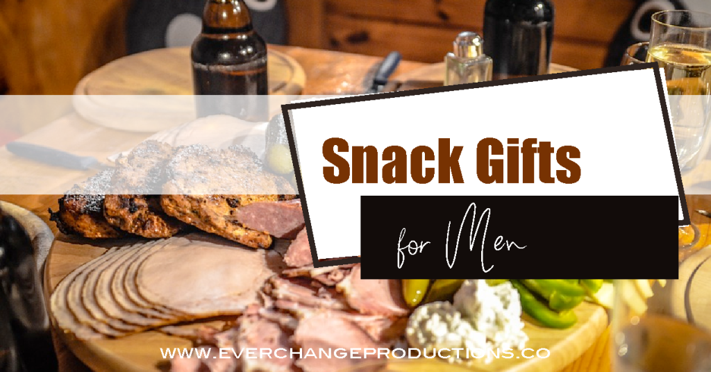 Cover photo with snacks on table with snack gifts for men