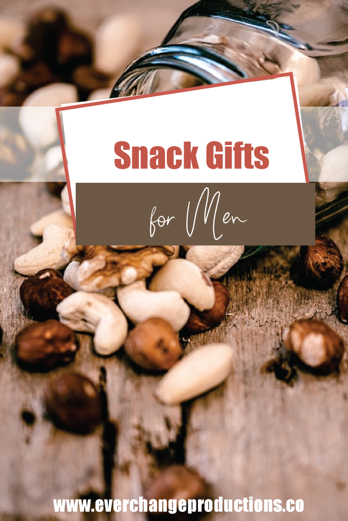 Cover photo with snacks on table with snack gifts for men